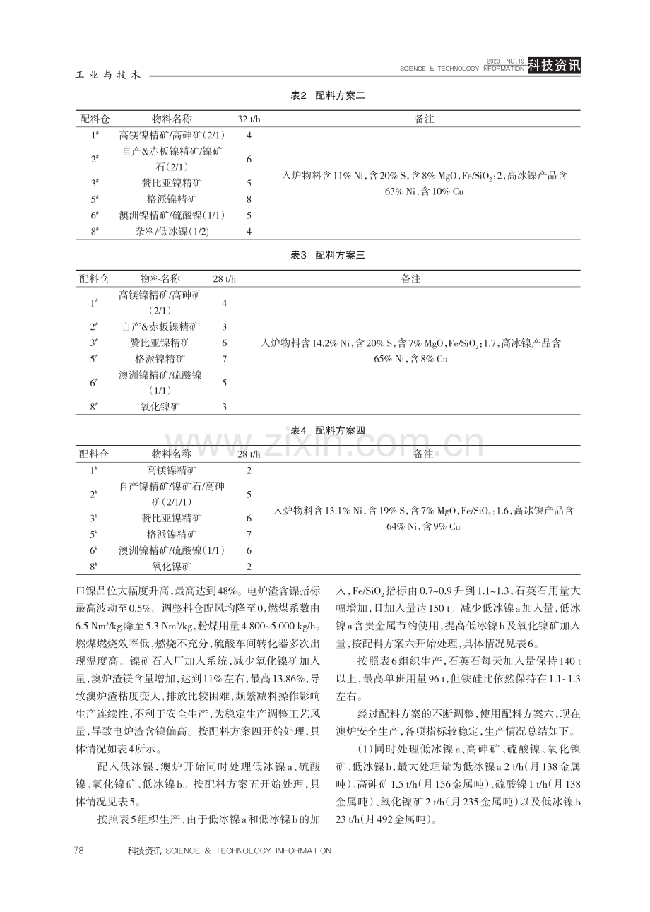 吉恩镍业冶炼厂澳炉处理小料种含镍物料对生产的影响.pdf_第3页