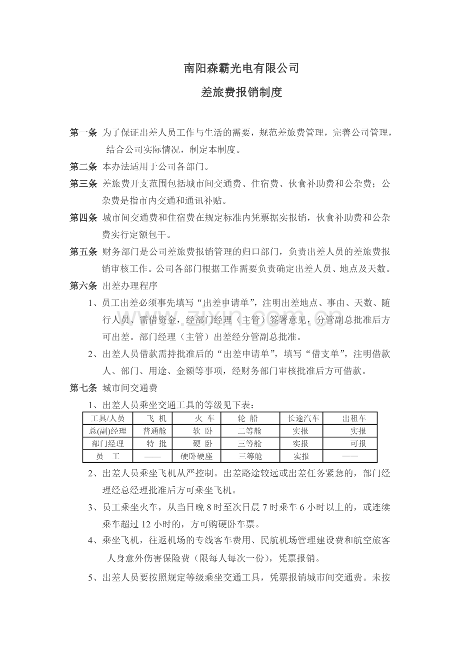 森霸公司差旅费报销制度.doc_第1页