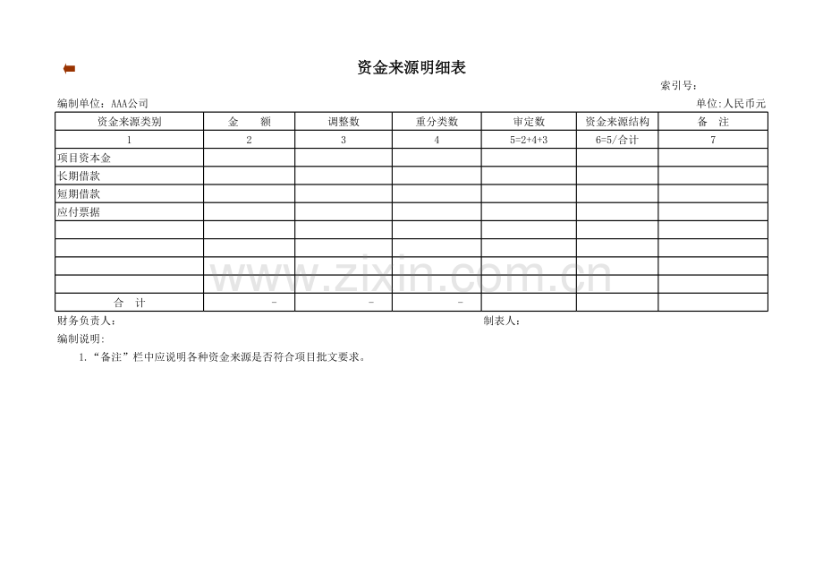 建设项目竣工结算报告编制工作底稿之竣工决算明细表模版.xls_第3页