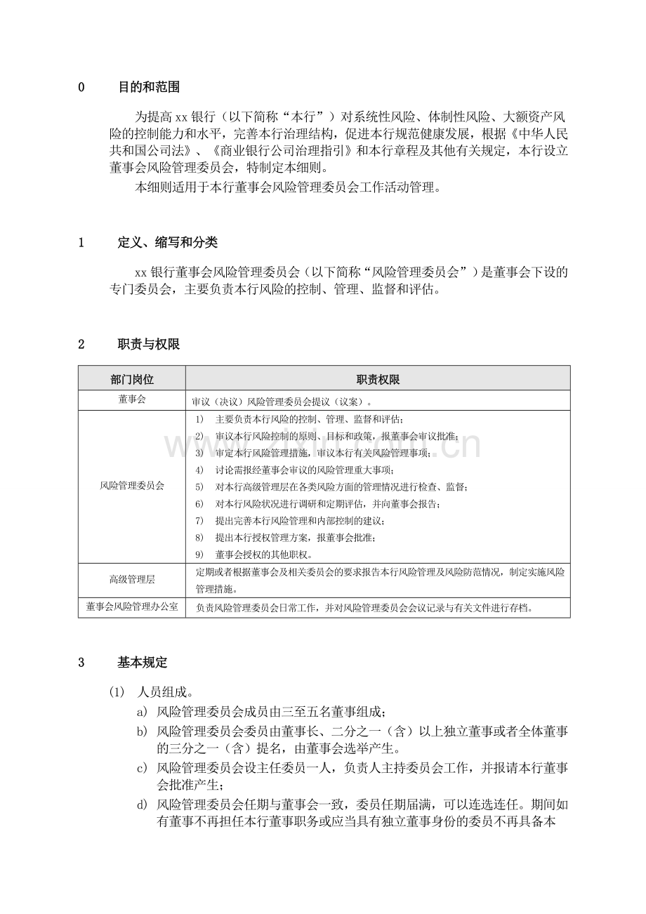 银行董事会风险管理委员会工作细则模版.doc_第3页