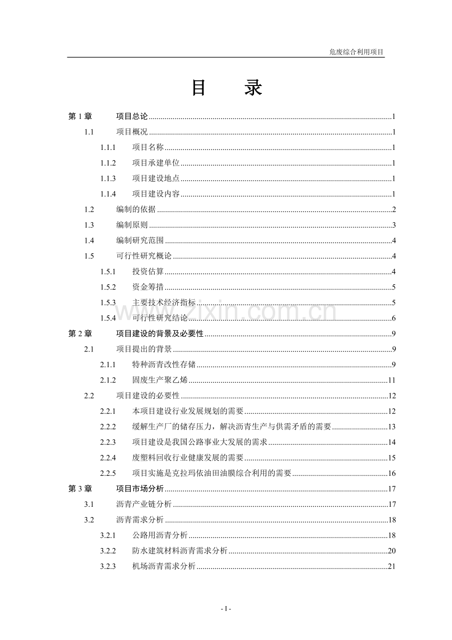 废物综合利用项目申请立项可研报告.doc_第1页