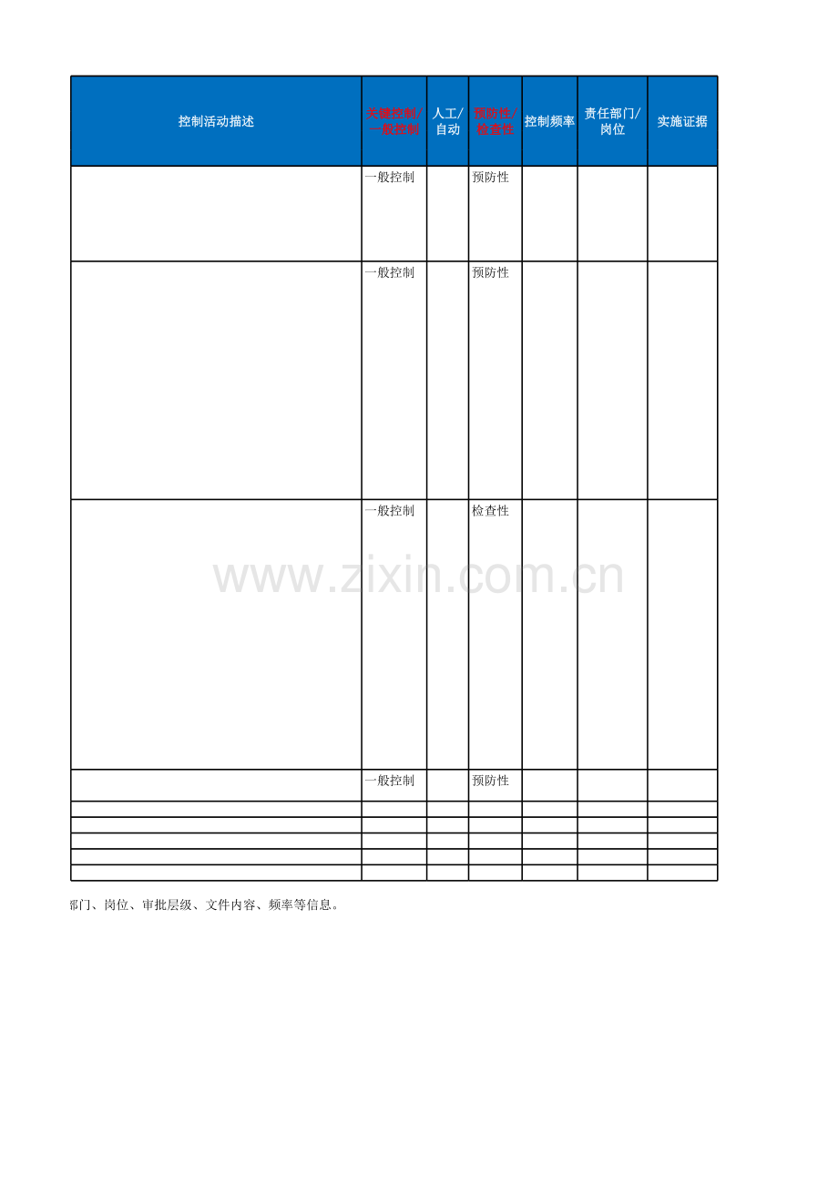 内控评价流程-控制矩阵模板.xlsx_第2页