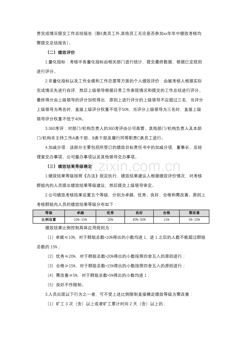 险股份有限公司xx年年中绩效考核方案模版.docx_第3页