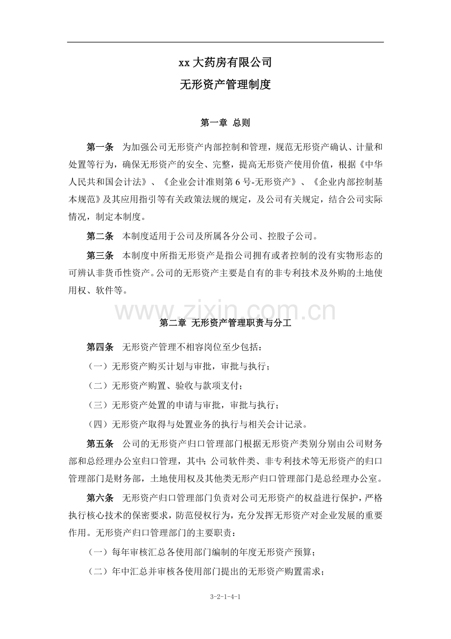 企业内控无形资产管理制度.docx_第1页