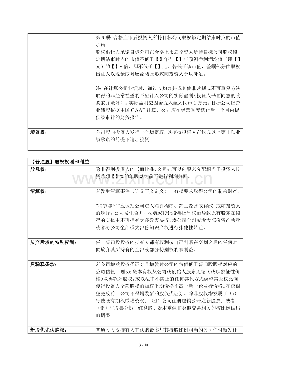 投资条款清单模版Term-Sheet.docx_第3页