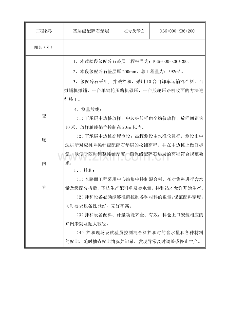 级配碎石垫层施工技术交底.doc_第1页