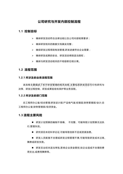 公司研究与开发内部控制流程模版.docx