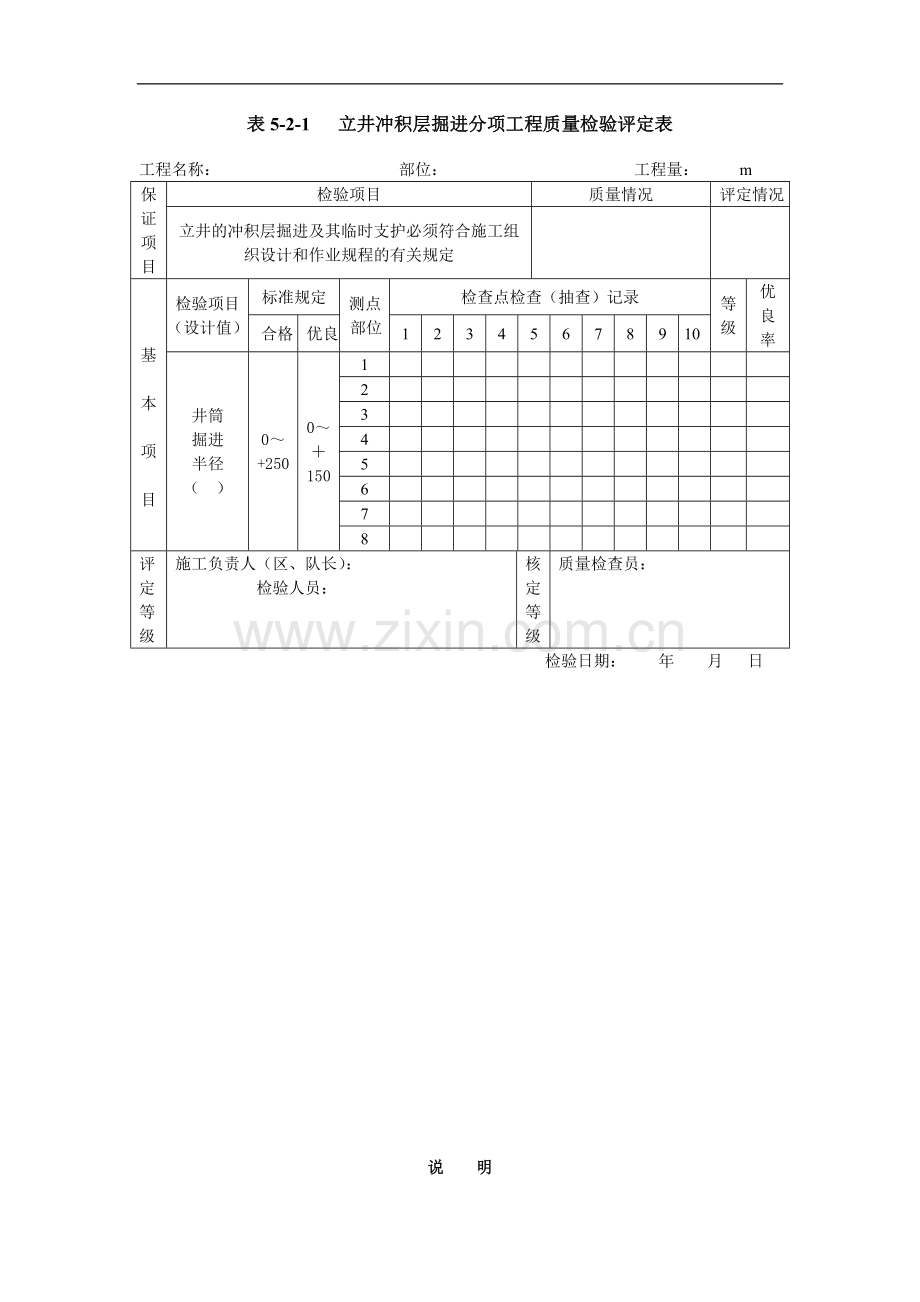 工程质量检验评定表格.doc_第1页