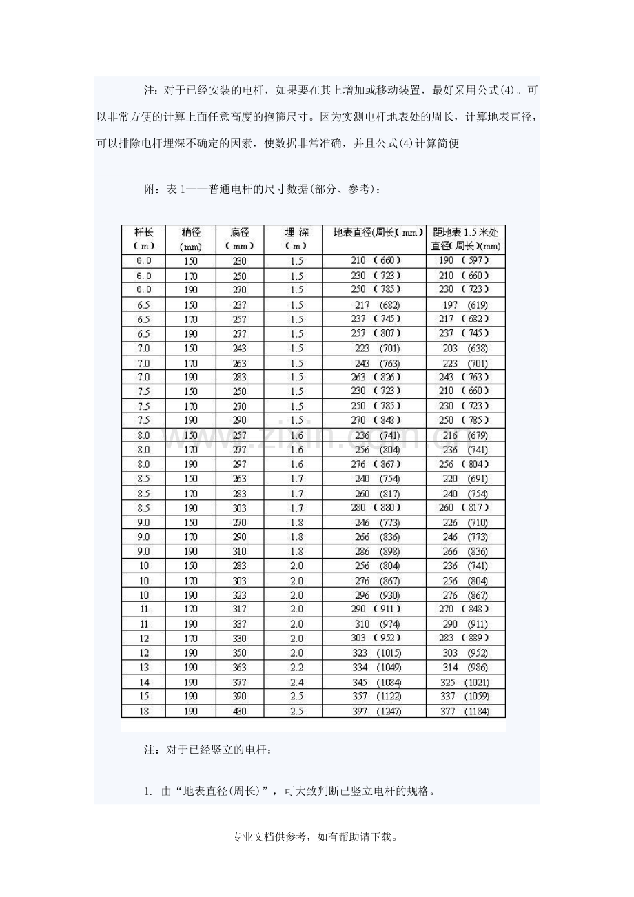 电杆尺寸数据及计算.doc_第3页