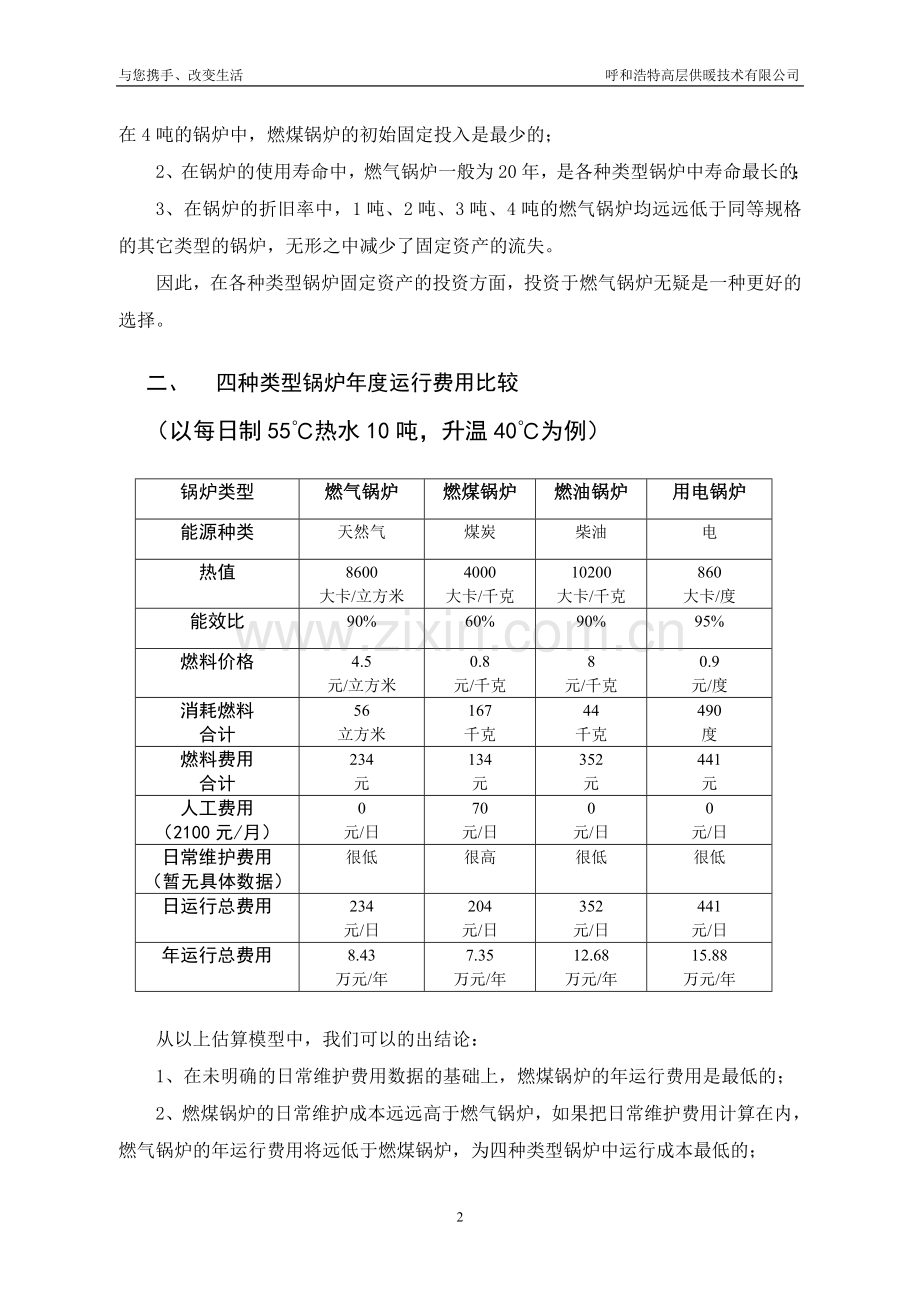 燃气锅炉与煤锅炉燃油锅炉电锅炉的经济技术分析比较1.doc_第2页