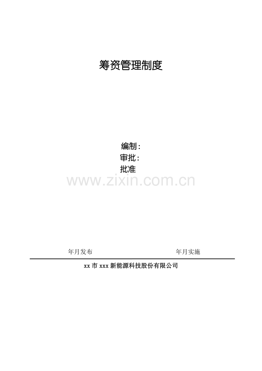 新能源公司筹资管理制度模版.doc_第1页