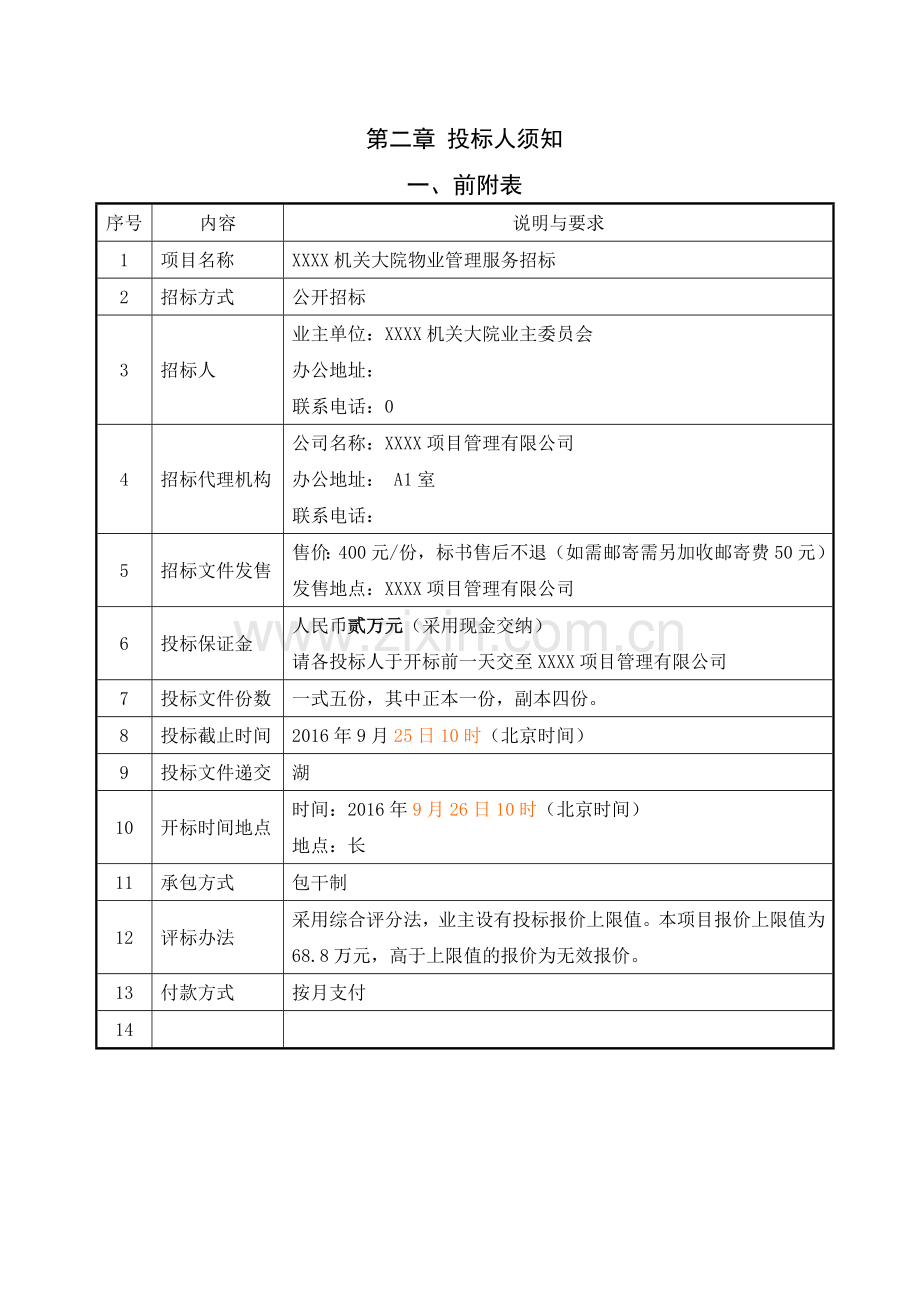 机关大院选取物业管理公司招标文件模版.doc_第3页