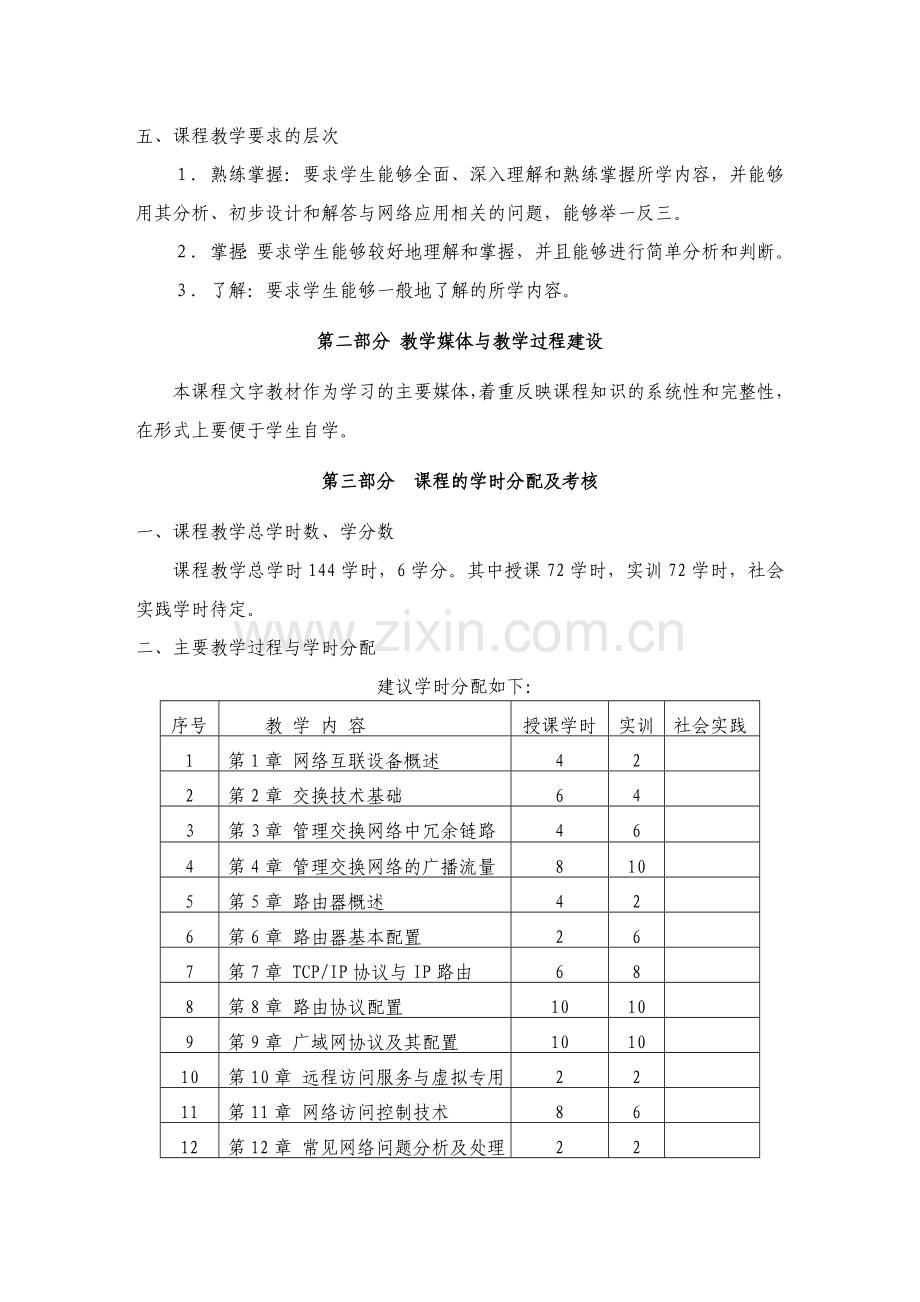 路由与交换技术教学大纲.doc_第2页