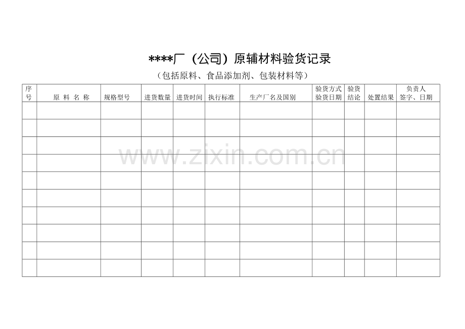 食品化妆品生产企业QS记录表格.doc_第1页