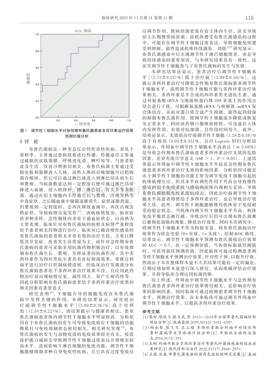 急性期布鲁氏菌病患者外周血中调节性T细胞水平与多西环素治疗效果的关系研究.pdf_第3页