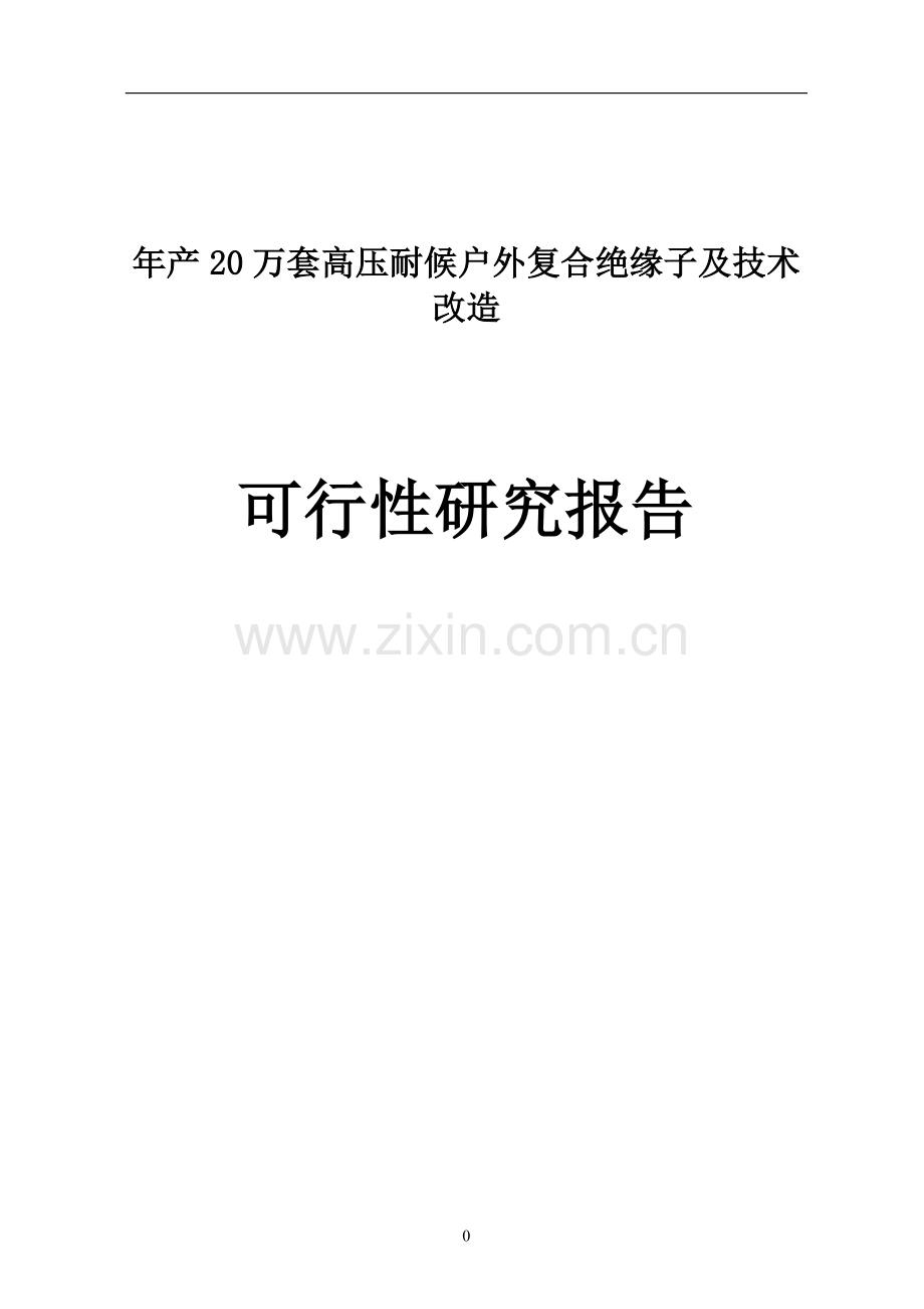 年产20万套高压耐候户外复合绝缘子及技术改造项目可行性研究报告.doc_第1页