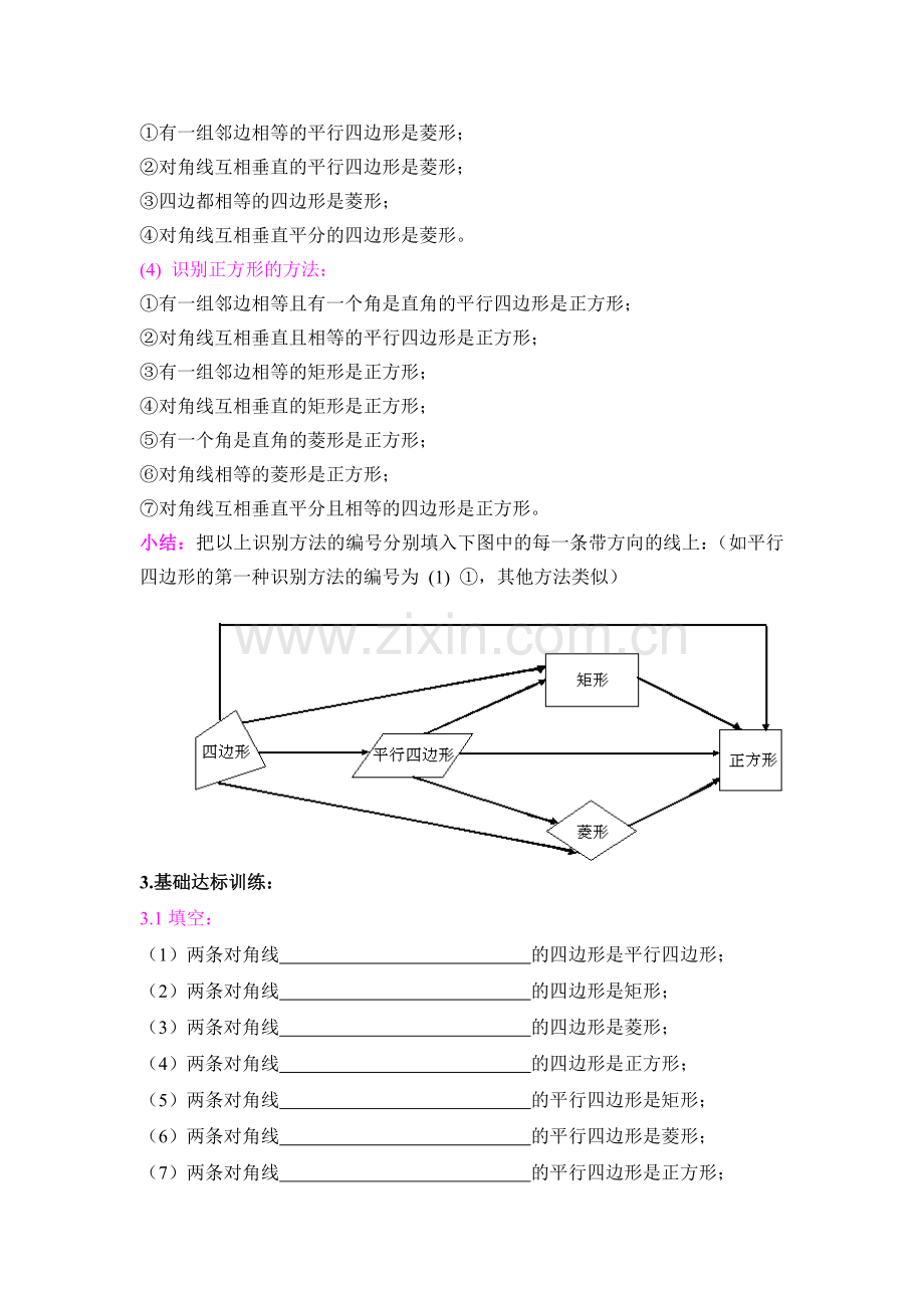 平行四边形矩形菱形正方形知识点总结.doc_第2页