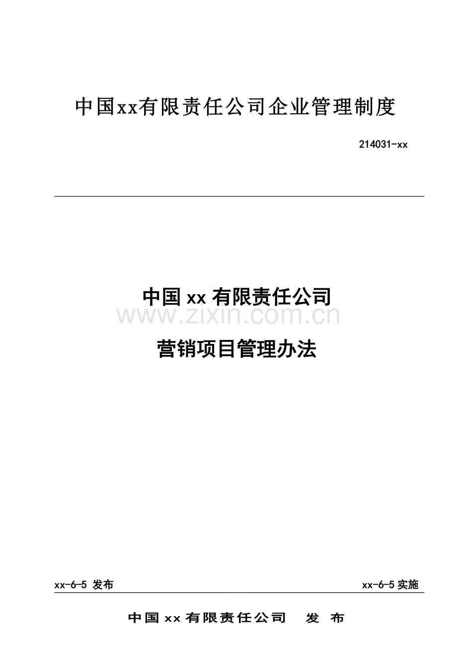 电力公司公司营销项目管理办法.doc_第1页