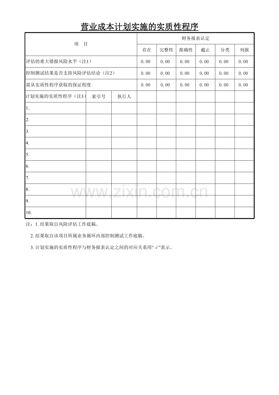 财务审计工作底稿损益类营业成本.xls_第3页