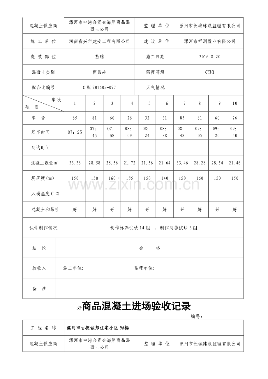 商品混凝土进场验收记录.doc_第3页