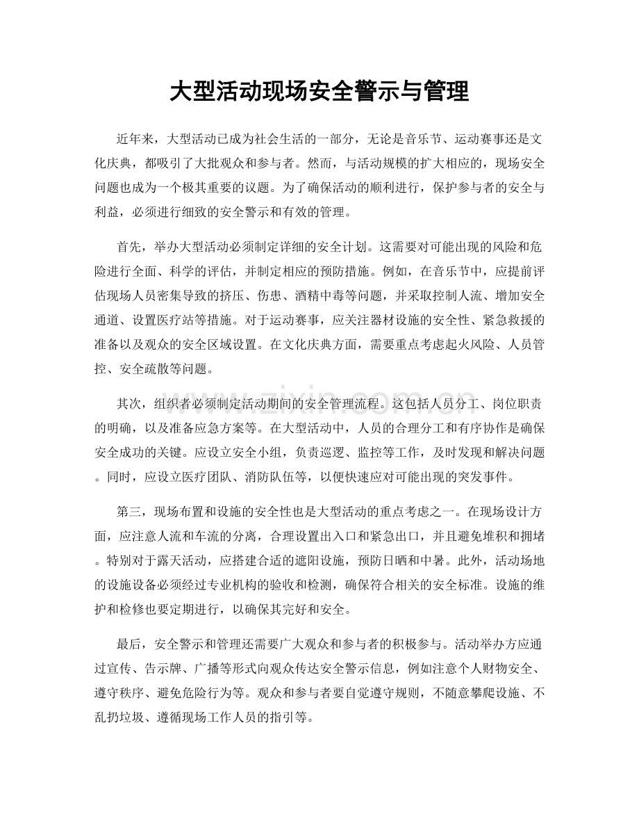 大型活动现场安全警示与管理.docx_第1页