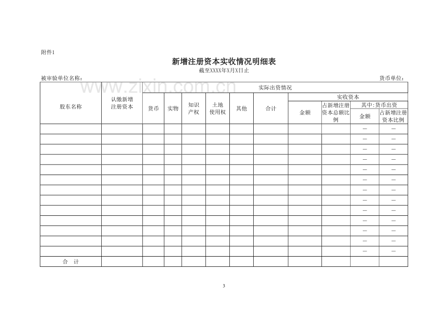 会计师事务所验资报告模版--有限责任公司增资.doc_第3页