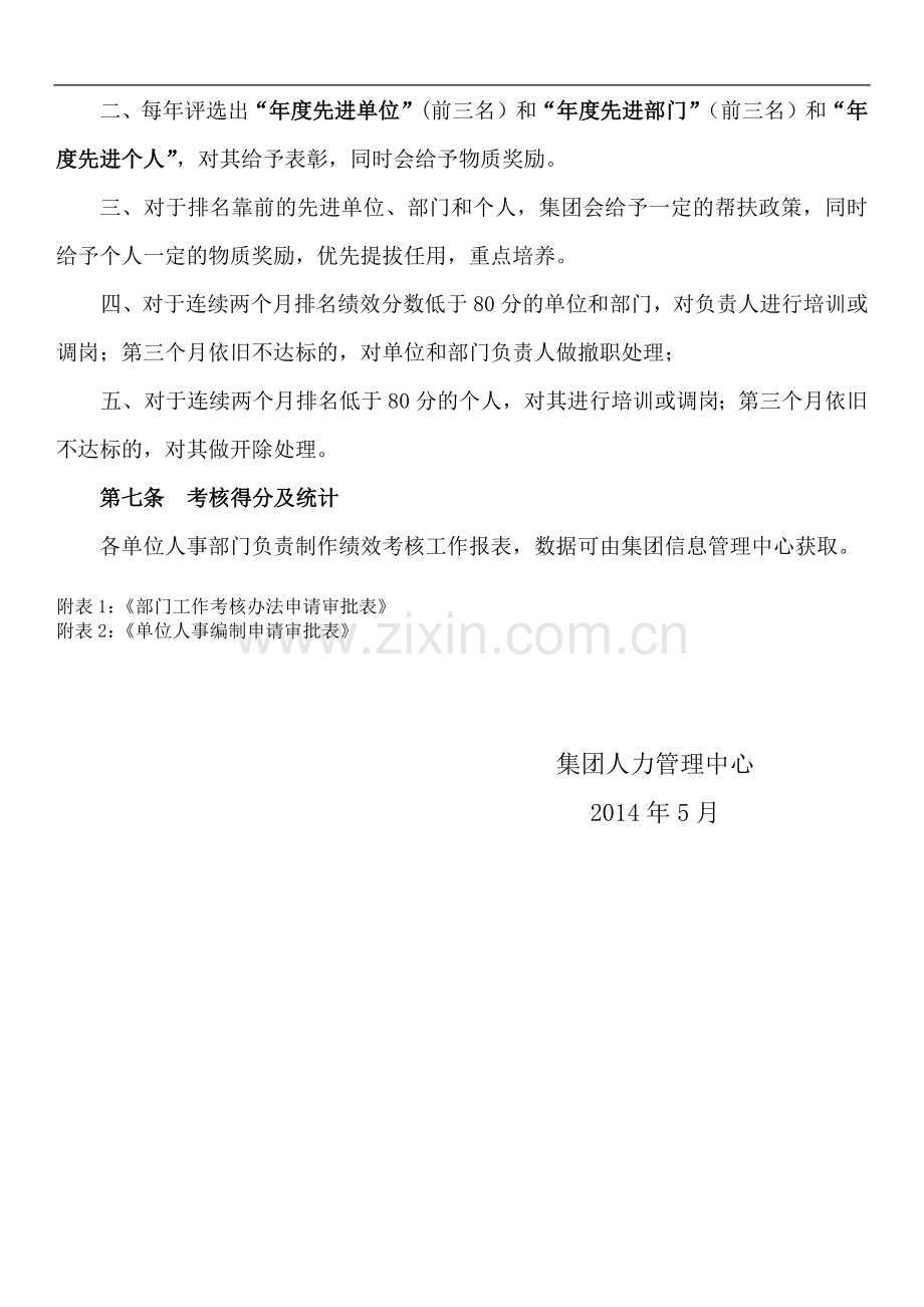 集团公司部门考核管理办法.docx_第3页