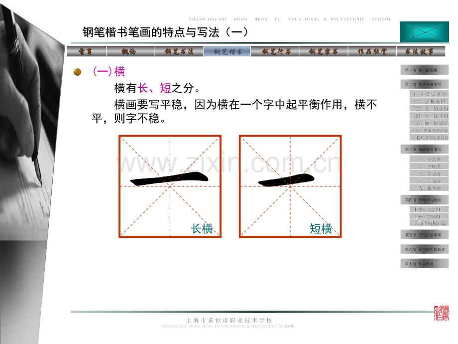 钢笔楷书笔画的特点与写法一横-竖-撇-捺.pptx_第1页