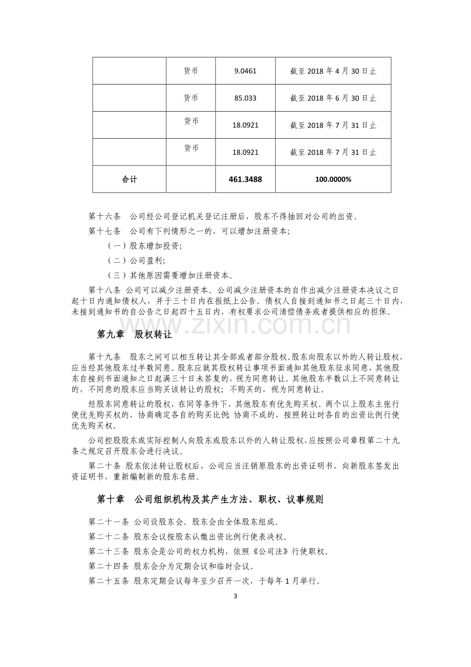 电子技术科技公司公司章程模版.docx_第3页