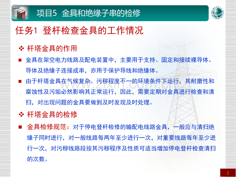 架空输配电线路检修课程电子项目5金具和绝缘子串的检修.pptx_第2页