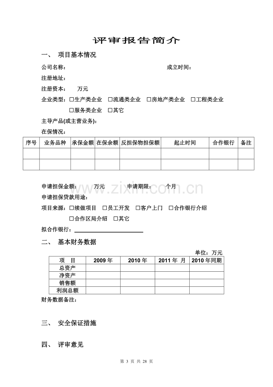 融资担保公司担保项目评审报告模板.doc_第3页