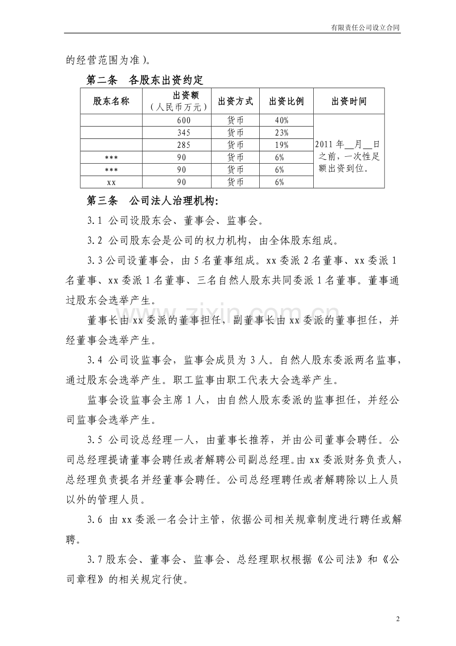 不夜城文化商业运营管理有限公司设立合同书.doc_第2页