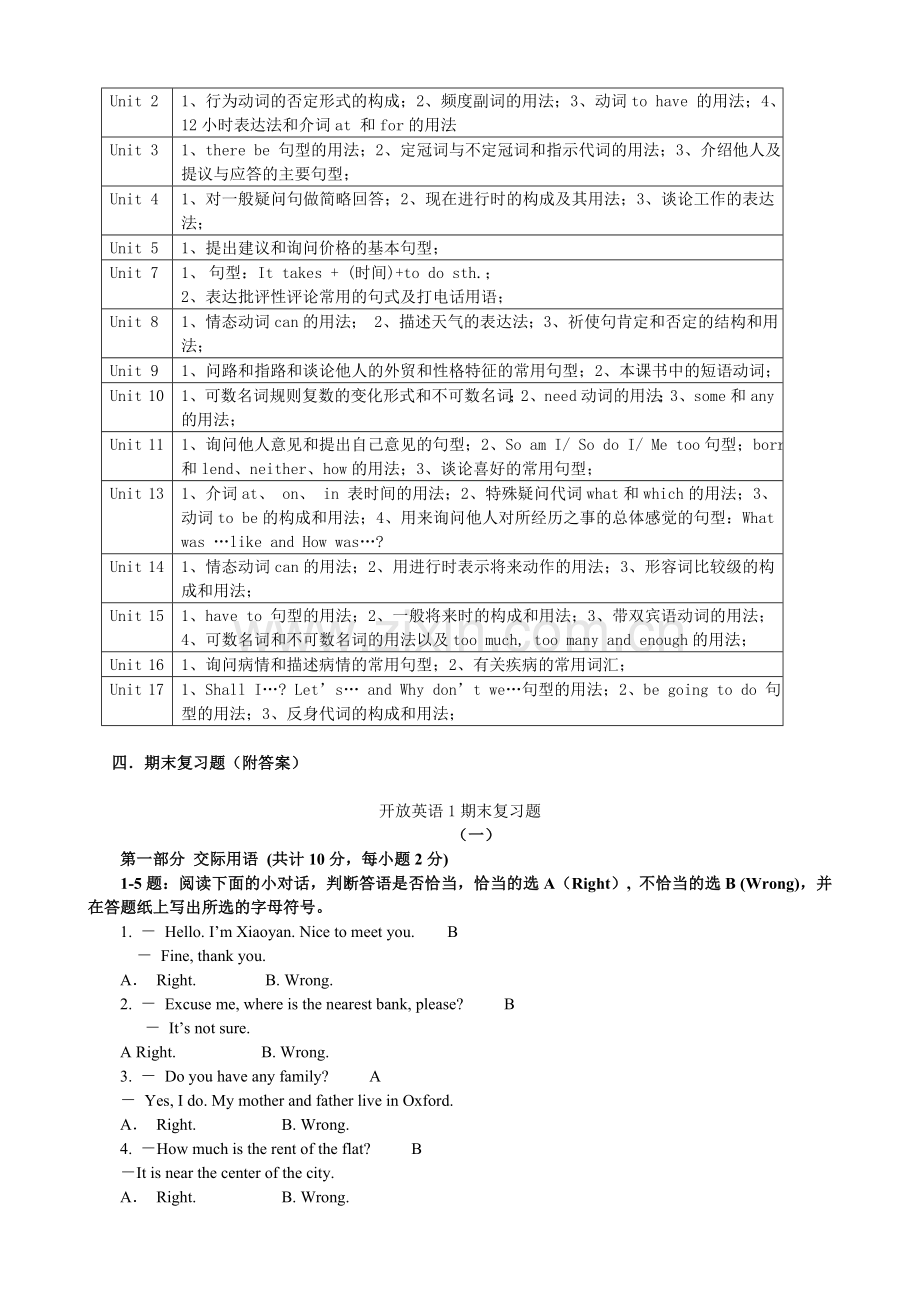 秋期开放教育英语I1央专期末复习指导.doc_第2页