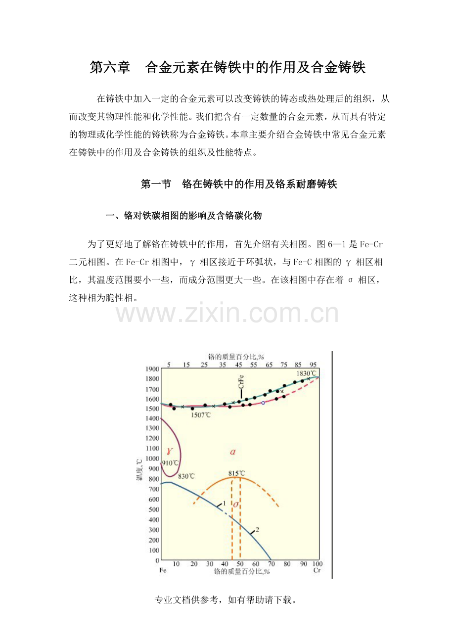 铬在铸铁中的作用.doc_第1页