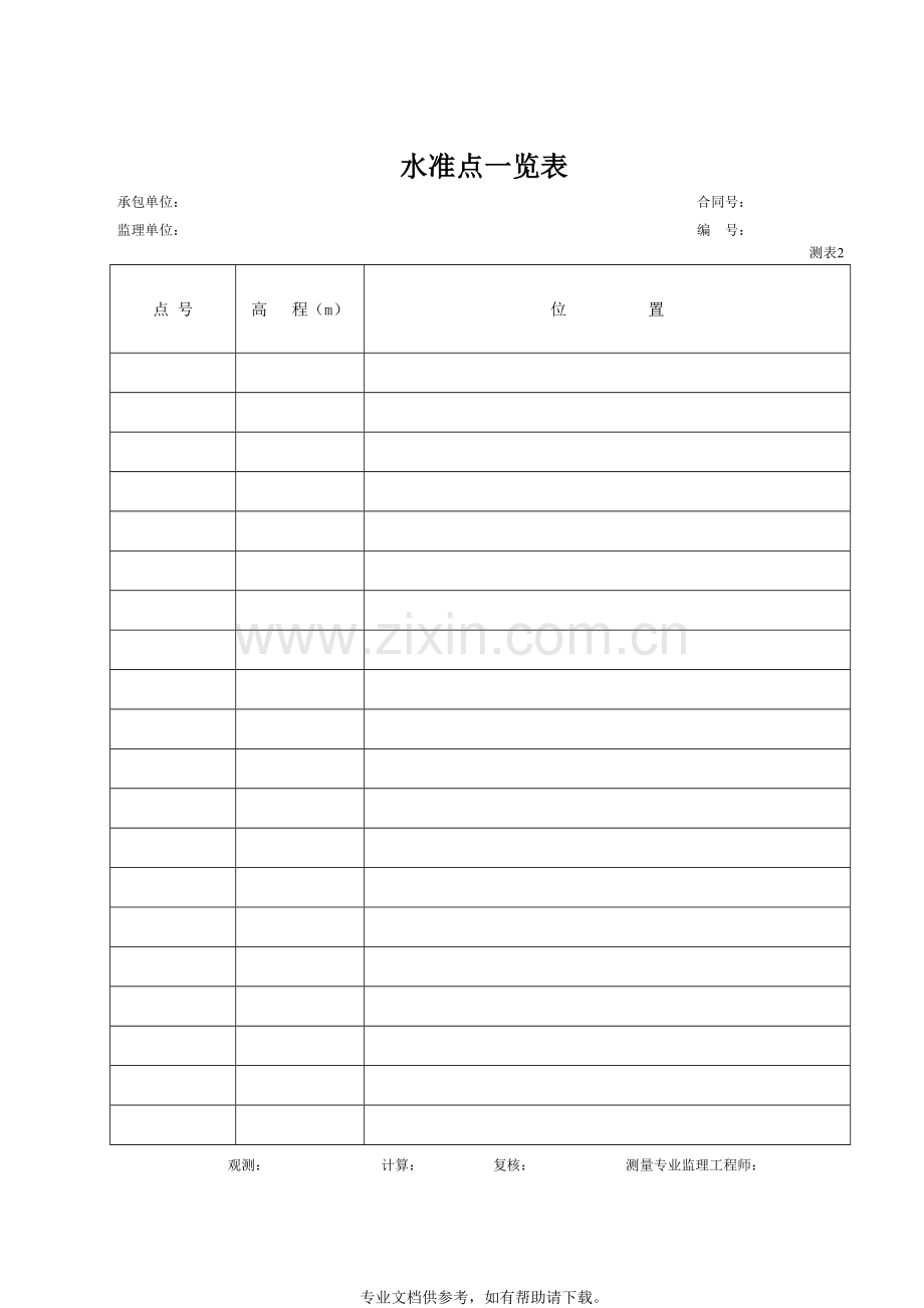 水准测量记录表(全套).doc_第2页