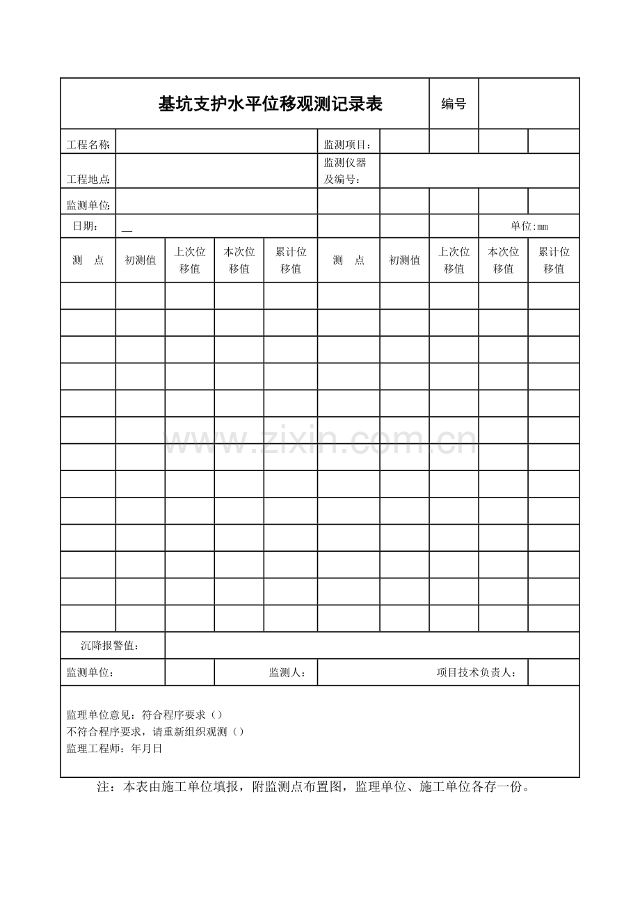 基坑监测记录表.doc_第2页