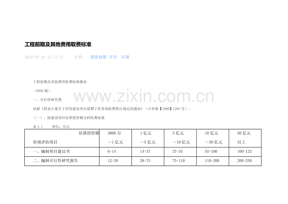 工程前期及其他费用取费标准1.doc_第1页