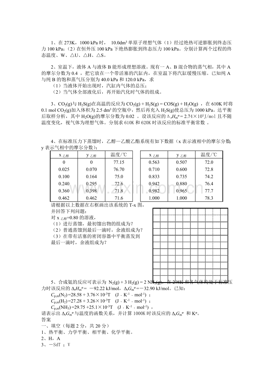 青岛科技大学物理化学试题三套及答案.doc_第3页