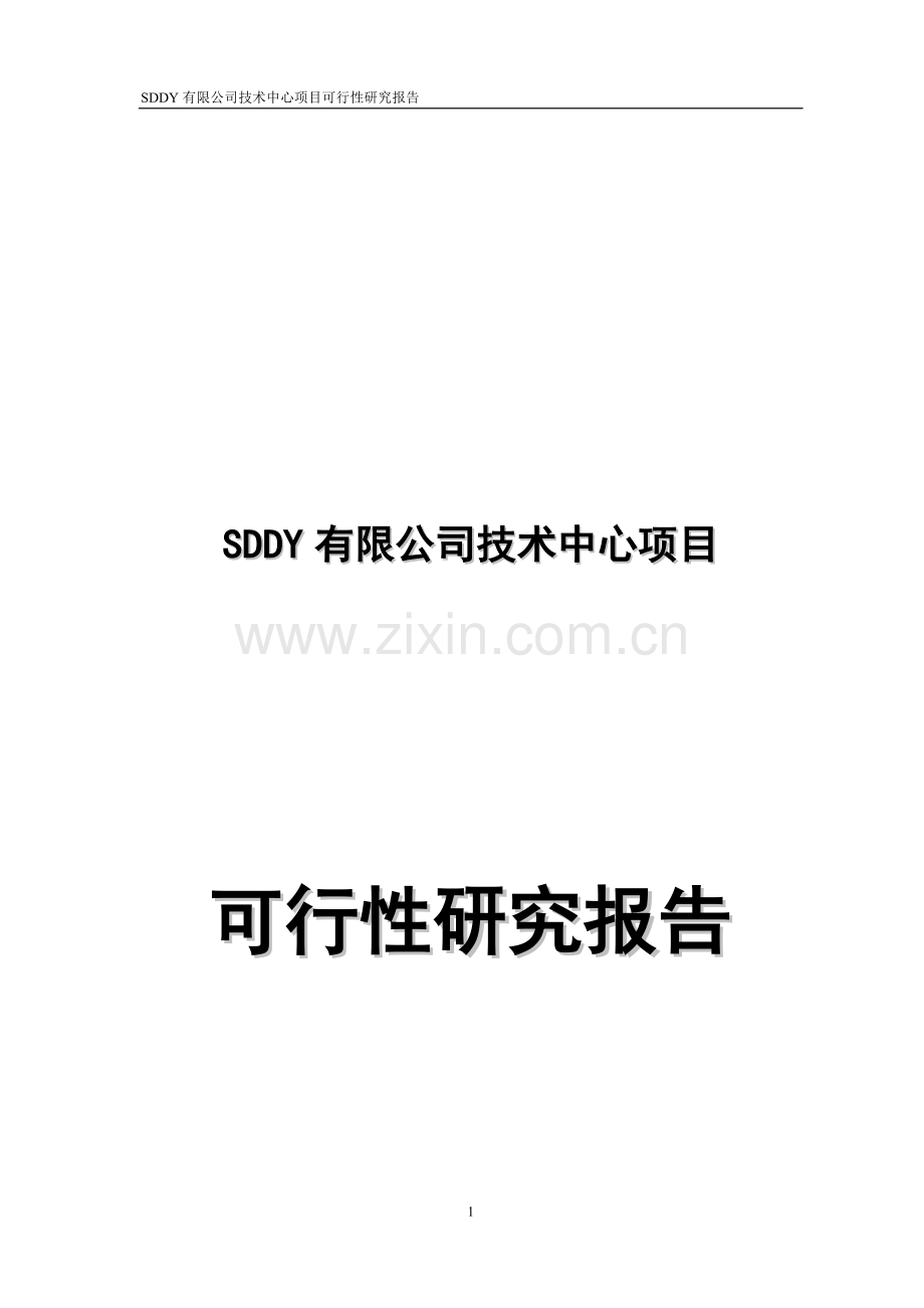 SDDY有限公司技术中心项目可行性分析报告.doc_第1页