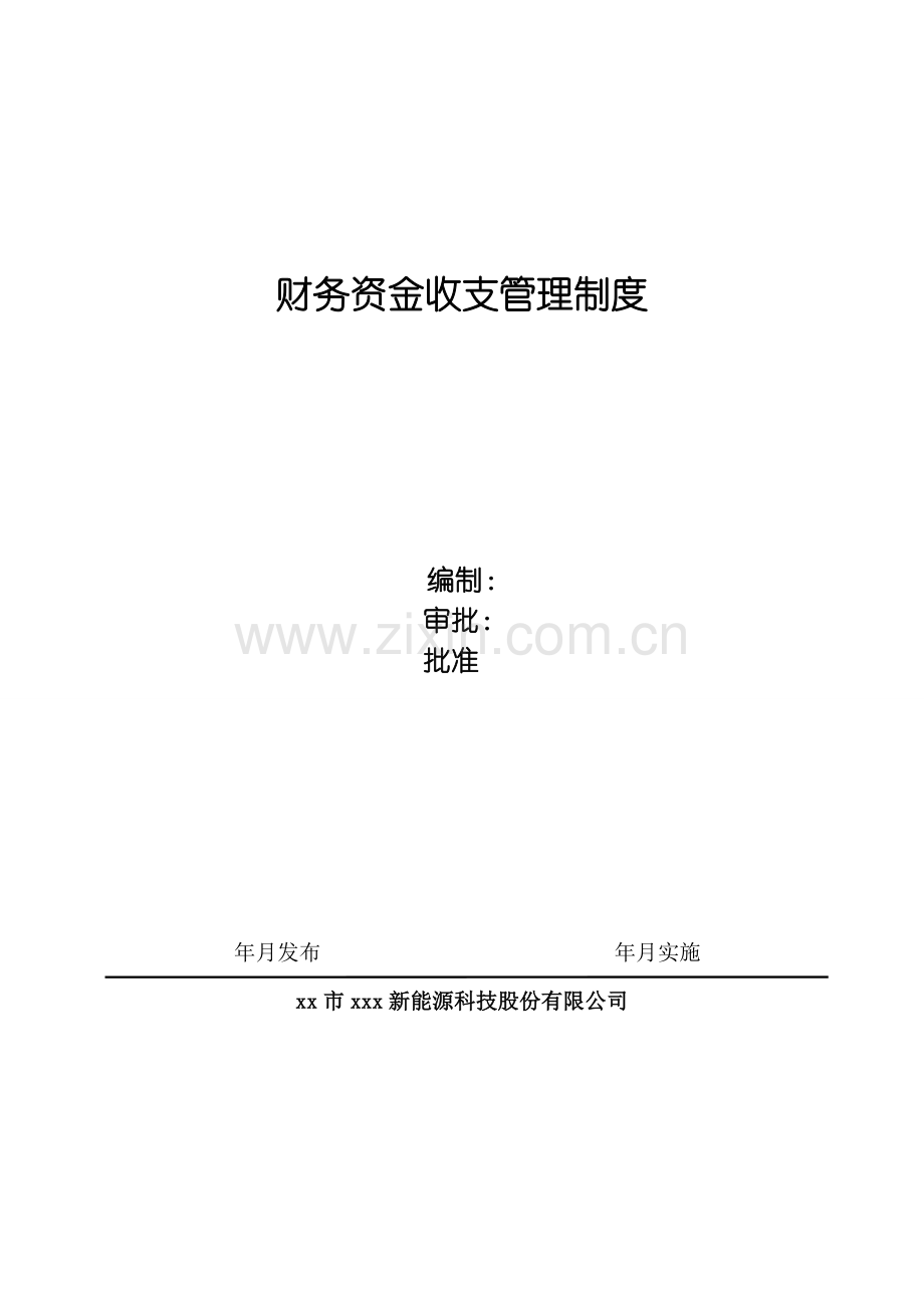 新能源公司财务资金收支管理制度模版.doc_第1页