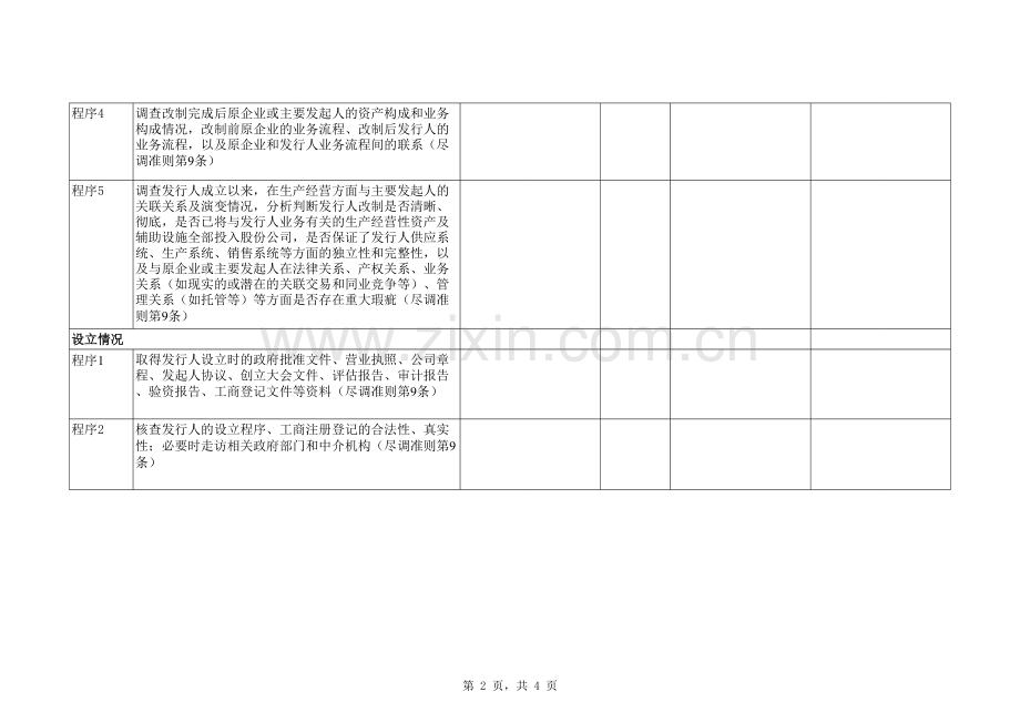 首次公开发行股票(IPO)尽职调查底稿之改制与设立情况调查.xlsx_第2页