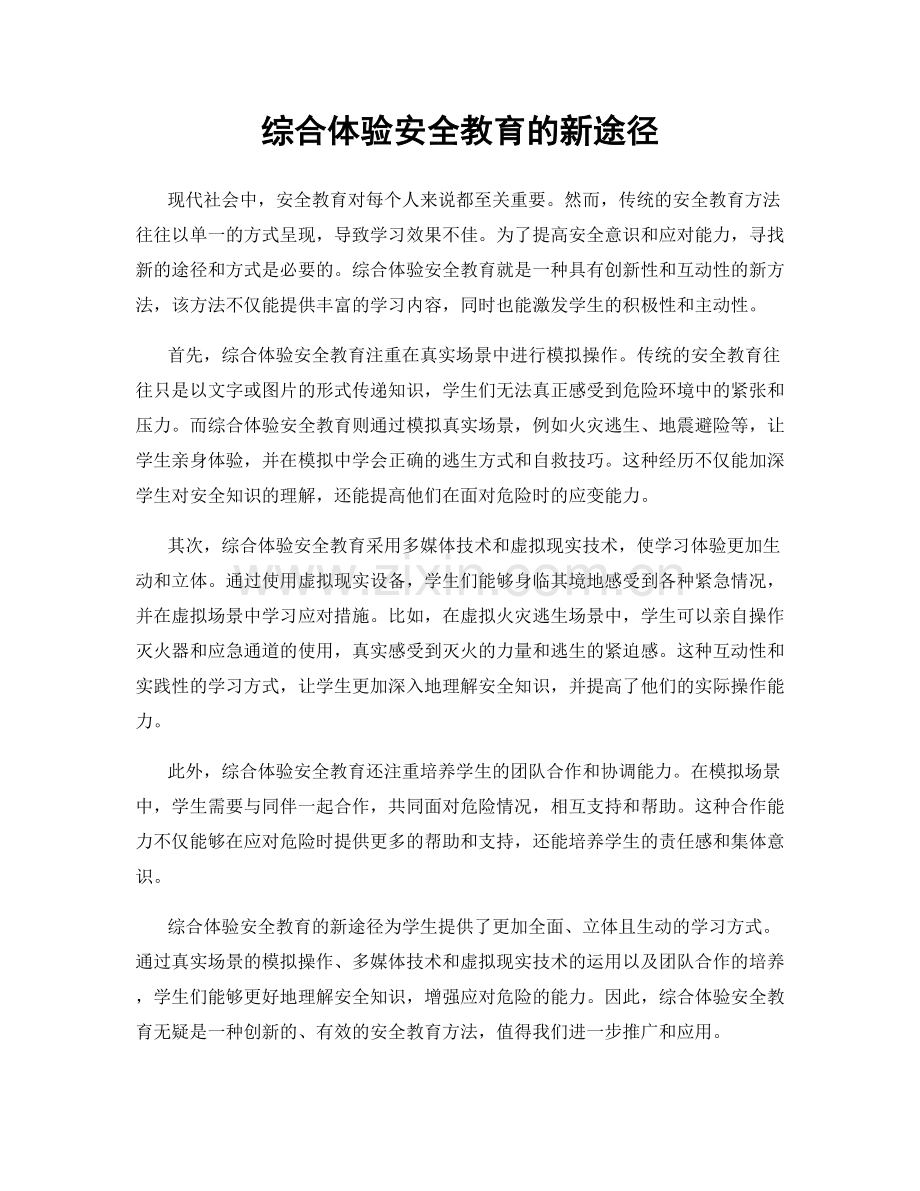 综合体验安全教育的新途径.docx_第1页