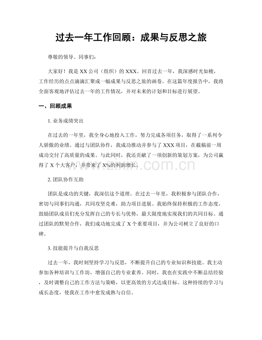 过去一年工作回顾：成果与反思之旅.docx_第1页