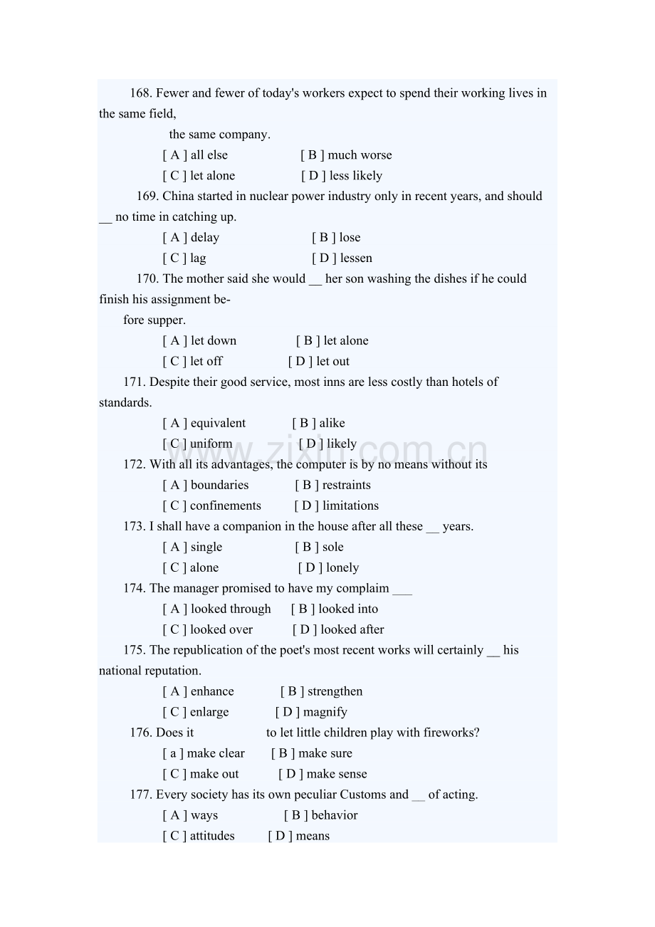 复旦大学考博英语词汇练习题及参考资6.doc_第3页