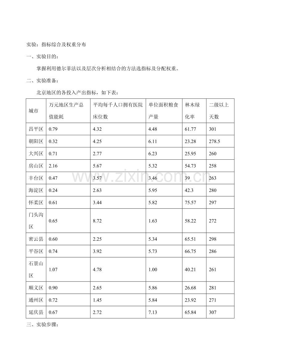 指标综合及权重分配.doc_第1页