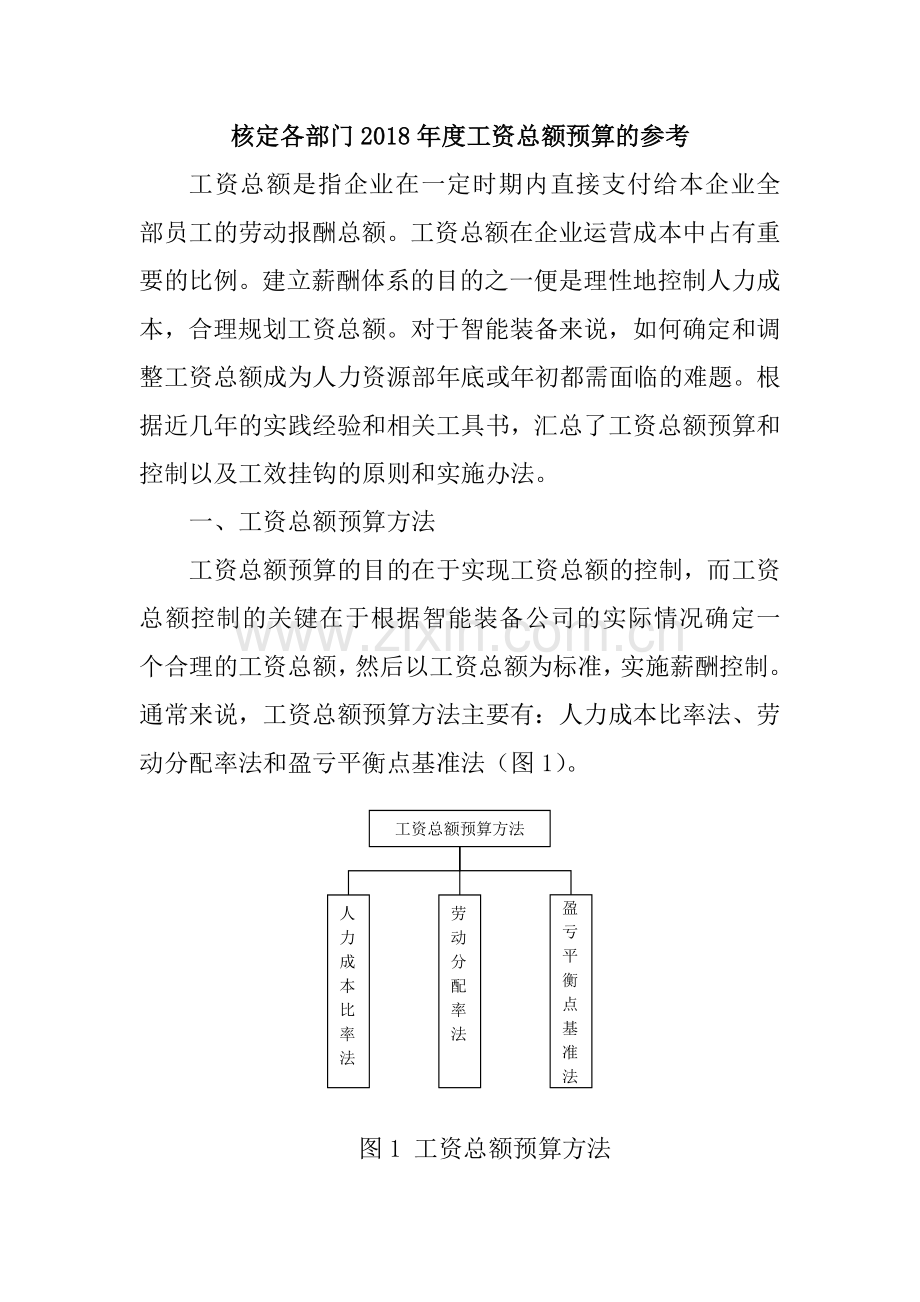 工资总额核定参考.doc_第1页