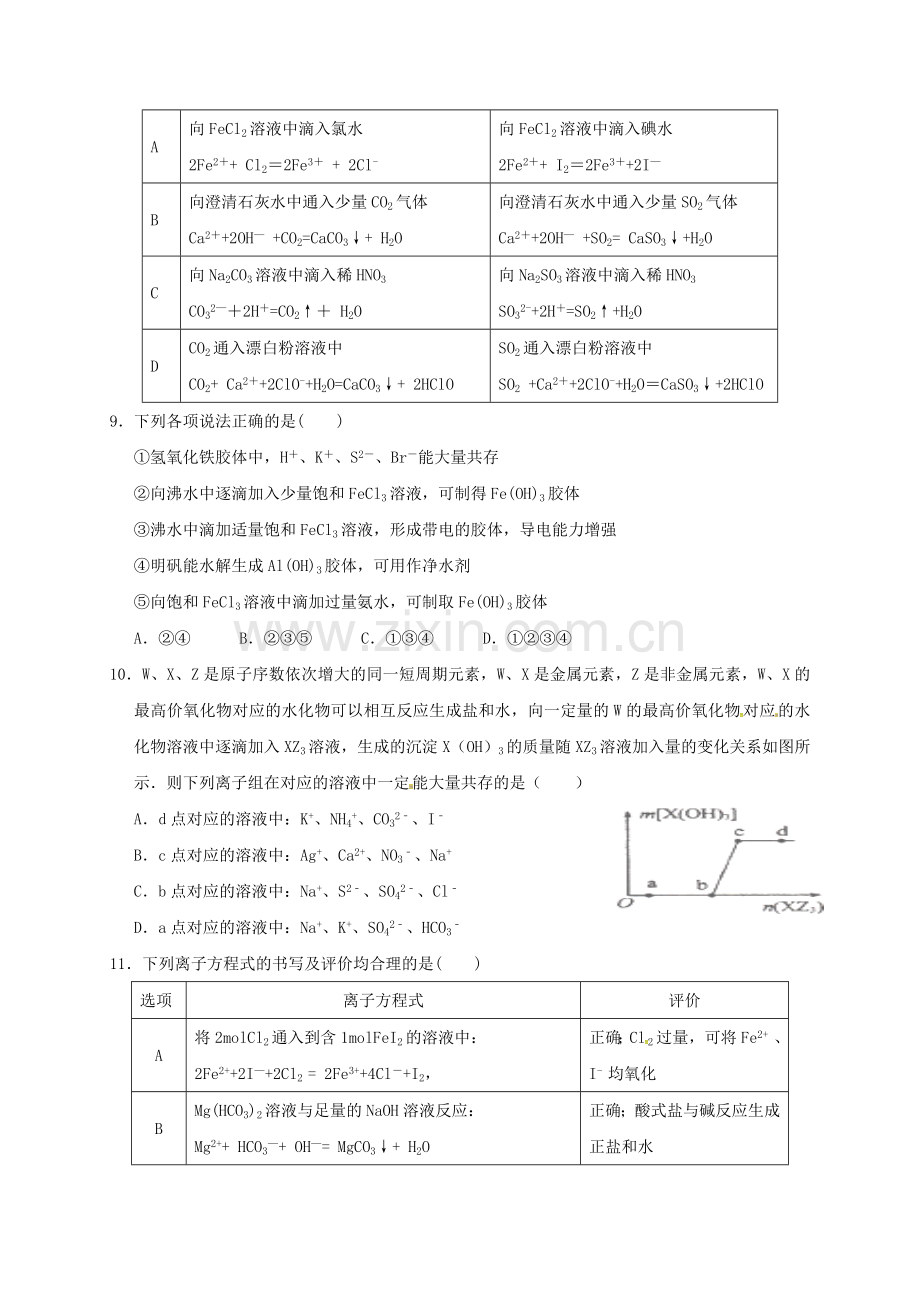 高三化学上学期第一次诊断考试试题.doc_第3页