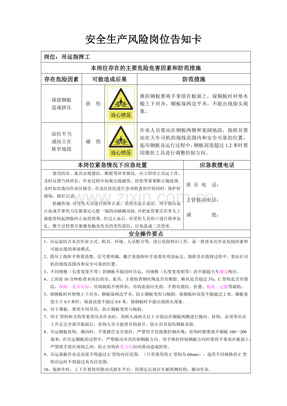 安全生产风险岗位告知卡.doc_第2页