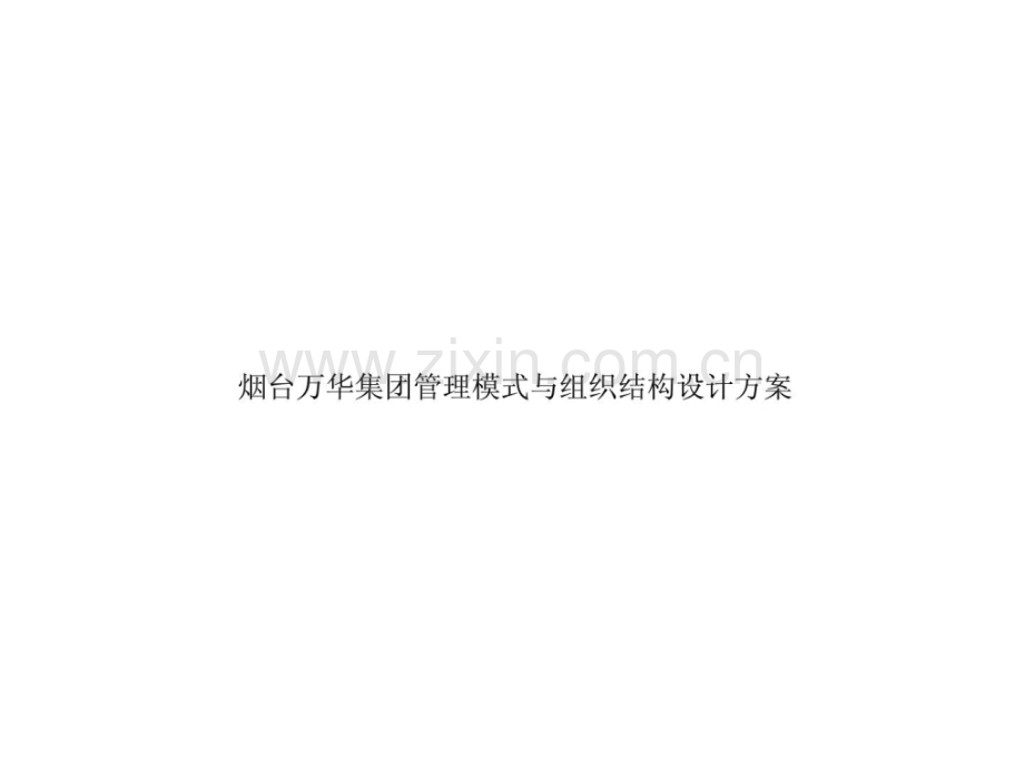 烟台万华集团管理模式与组织结构设计方案.pptx_第1页