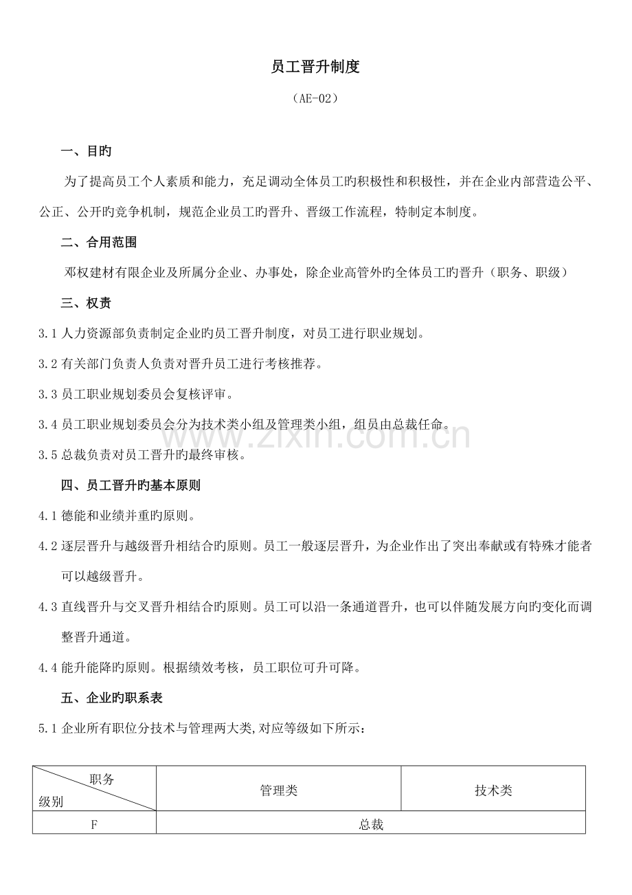 员工晋升制度附表格及流程.doc_第1页